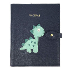 Porta Mini Cartão de Vacina - Modelo Einstein Little Dino em Couro Personalizado