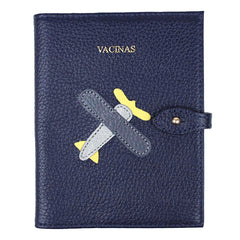 Porta Mini Cartão de Vacina - Modelo Einstein Little Plane em Couro Personalizado