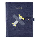 Porta Mini Cartão de Vacina - Modelo Einstein Little Plane em Couro Personalizado