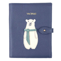 Porta Mini Cartão de Vacina - Modelo Einstein Urso Polar em Couro Personalizado