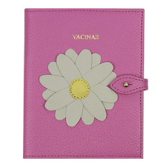 Porta Mini Cartão de Vacina - Modelo Einstein Margarida em Couro Personalizado