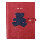 Porta Mini Cartão de Vacina - Modelo Einstein Little Bear Vermelho Liso com Marinho Liso Pronta Entrega