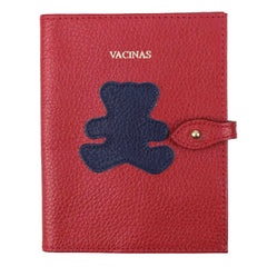 Porta Mini Cartão de Vacina - Modelo Einstein Little Bear Vermelho Liso com Marinho Liso Pronta Entrega