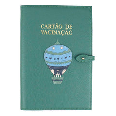 Porta Cartão de Vacina Balão Otto + Caderneta de Saúde Impressa em Couro Personalizado