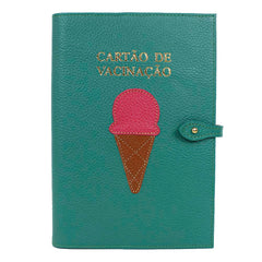 Porta Cartão de Vacina Gelato em Couro Personalizado