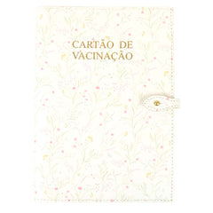Porta Cartão de Vacina Collab Mariana Jabur Estampa Floral em Couro Personalizado