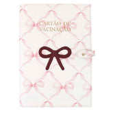 Porta Cartão De Vacina Laço Rococó By Mariana Jabur Estampa Florença com Burgundy Liso Pronta Entrega