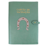Porta Cartão De Vacina Ferradura Jade com Atmosfera e Caramelo Liso Pronta Entrega