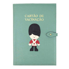 Porta Cartão de Vacina Soldadinho de Chumbo + Caderneta de Saúde Impressa em Couro Personalizado