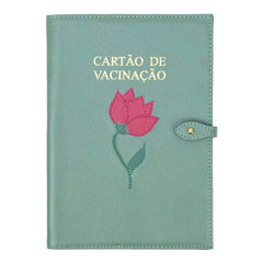 Porta Cartão de Vacina Tulipa em Couro Personalizado