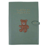 Porta Cartão de Vacina Urso Teddy + Caderneta de Saúde Impressa em Couro Personalizado