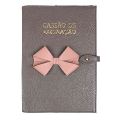 Porta Cartão de Vacina Laço em Couro Personalizado