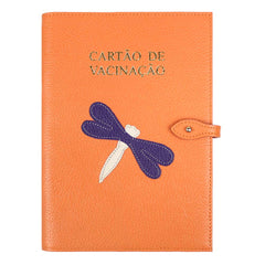 Porta Cartão de Vacina Libélula + Caderneta de Saúde Impressa em Couro Personalizado