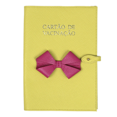 Porta Cartão de Vacina Laço em Couro Personalizado