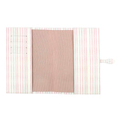 Porta Cartão de Vacina Laço Rococó Estampa Listrado Pontilhado Rosa + Caderneta de Saúde Impressa em Couro Personalizado