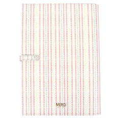 Porta Cartão de Vacina Laço Rococó Estampa Listrado Pontilhado Rosa em Couro Personalizado