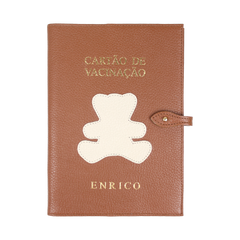 Porta Cartão de Vacina Little Bear em Couro Personalizado