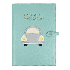Porta Cartão de Vacina Little Car em Couro Personalizado