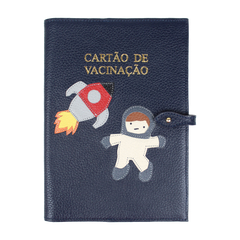 Porta Cartão de Vacina Astronauta de Couro Personalizado