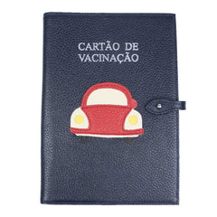 Porta Cartão de Vacina Little Car em Couro Personalizado