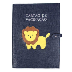 Porta Cartão de Vacina Little Lion em Couro Personalizado