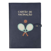 Porta Cartão de Vacina Raquete em Couro Personalizado