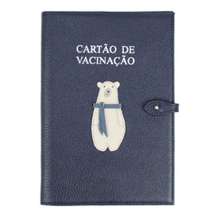 Porta Cartão de Vacina Urso Polar em Couro Personalizado