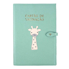 Porta Cartão de Vacina Girafinha Masculino + Caderneta de Saúde Impressa em Couro Personalizado