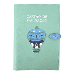 Porta Cartão de Vacina Balão Otto + Caderneta de Saúde Impressa em Couro Personalizado