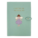 Porta Cartão de Vacina Fadinha Menta Liso com Lilás Liso Pronta Entrega