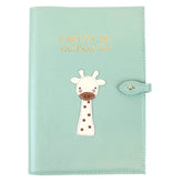 Porta Cartão de Vacina Girafinha Menta Liso com Caramelo Liso e Off White Liso Pronta Entrega