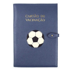 Porta Cartão de Vacina Bola de Futebol + Caderneta de Saúde Impressa em Couro Personalizado
