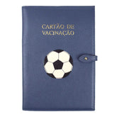 Porta Cartão de Vacina Bola de Futebol em Couro Personalizada