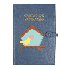 Porta Cartão de Vacina Little Bird + Caderneta de Saúde Impressa em Couro Personalizado