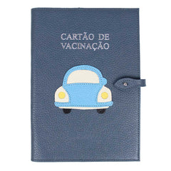 Porta Cartão de Vacina Little Car em Couro Personalizado