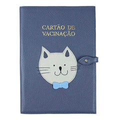 Porta Cartão de Vacina Little Cat em Couro Personalizado
