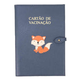 Porta Cartão de Vacina Raposa + Caderneta de Saúde Impressa em Couro Personalizado