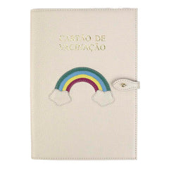 Porta Cartão de Vacina Arco Íris + Caderneta de Saúde Impressa em Couro Personalizado