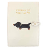 Porta Cartão de Vacina Cachorro Bartô em Couro Personalizado