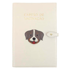 Porta Cartão de Vacina Cachorro Toddy em Couro Personalizado