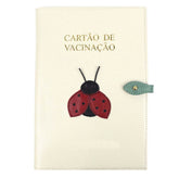 Porta Cartão de Vacina Joaninha em Couro Personalizado