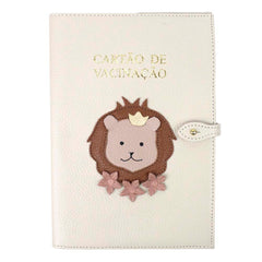 Porta Cartão de Vacina Leoa em Couro Personalizado