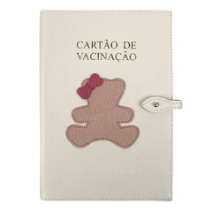 Porta Cartão de Vacina Little Bear Laço em Couro Personalizado