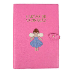 Porta Cartão de Vacina Fadinha Rosa Orquídea com Sky Pronta Entrega
