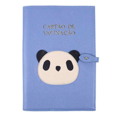 Porta Cartão de Vacina Little Panda + Caderneta de Saúde Impressa em Couro Personalizado