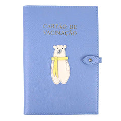 Porta Cartão de Vacina Urso Polar em Couro Personalizado