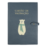 Porta Cartão de Vacina Urso Polar em Couro Personalizado