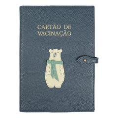 Porta Cartão de Vacina Urso Polar em Couro Personalizado