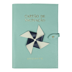 Porta Cartão de Vacina Catavento em Couro Personalizado