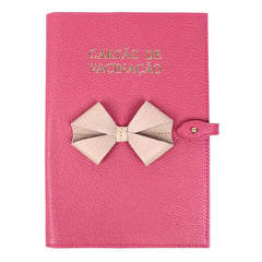 Porta Cartão de Vacina Laço em Couro Personalizado